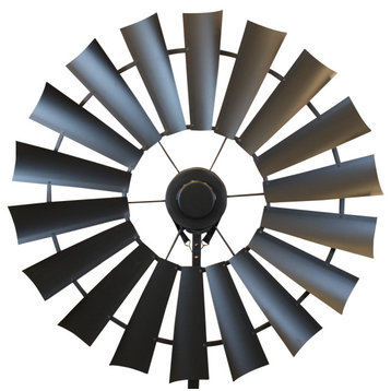 66 Inch Matte Black Windmill Ceiling Fan | The American Fan