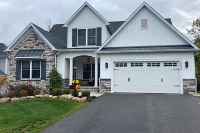 Inspiration for a transitional exterior home remodel in Cleveland