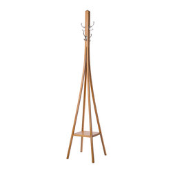 "Anatole" Solid Wood Coat Tree, COLOR: Blonde - Coatracks And Umbrella Stands