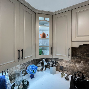Two Tone White and Wood Kitchen