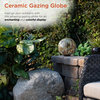 10" Tall Indoor/Outdoor Glazed Ceramic Gazing Globe Yard Decoration