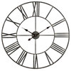 Solange Round Metal Wall Clock, Gray, 30"
