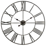 Aspire Home Accents - Solange Round Metal Wall Clock, Gray, 30" - The Solange Round Wall Clock does more than just tell the time — it adds distinct urban appeal to your space and offers a hand-forged look that elevates your design. Whether home for you is a downtown loft, a plot in the suburbs or an authentic farmhouse, the Greenwich is easily adapted to suite your style.
