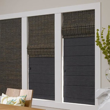 BLACKOUT WOVEN WOOD ROMAN SHADES - Lafayette Manh Truc Duo Shades