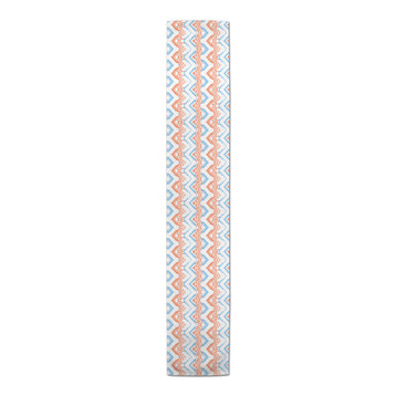 Coral & Blue Aztec 16x90 Table Runner