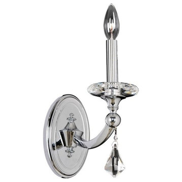 Floridia 1 Light Wall Bracket in Chrome and Firenze Clear