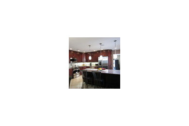 Example of a transitional home design design in New York
