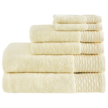 100% Cotton Wavy Border 6pcs Towel Set, MP73-5713