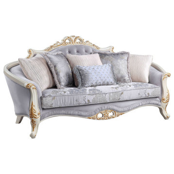 Galelvith Sofa With 5 Pillows, Gray Fabric