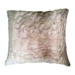 Tomova Jai Designs - Extreme Luxury Collection: Soft Cocoa Brown Faux Fur and Leopard, 16inx16in, All - Decorative Pillows