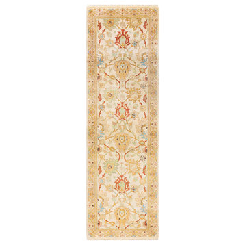 Eclectic, One-of-a-Kind Hand-Knotted Area Rug Ivory, 2' 8" x 8' 9"