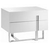 Collins High Gloss White Lacquer Nightstand/End Table