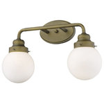 Acclaim Lighting - Acclaim Lighting Portsmith 2-Light Vanity, Raw Brass Finish - Retro Or Avant-Garde?  Outreached Arms Of PolishedPortsmith 2-Light Va Raw BrassUL: Suitable for damp locations Energy Star Qualified: YES ADA Certified: n/a  *Number of Lights: Lamp: 2-*Wattage:60w Medium Base bulb(s) *Bulb Included:No *Bulb Type:Medium Base *Finish Type:Raw Brass