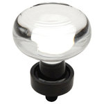 Cosmas - Cosmas 6355ORB Oil Rubbed Bronze and Glass Round Cabinet Knob, Clear Glass - Manufacturer: Cosmas
