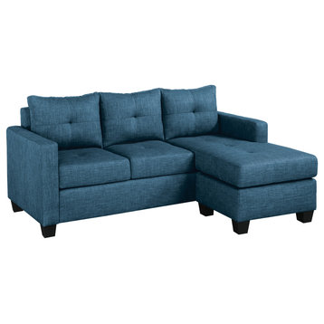 Emma Sofa Chaise Collection, Blue, Reversible Sofa Chaise