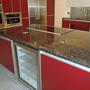 75 Beautiful Kitchen With Red Cabinets And Marble Countertops