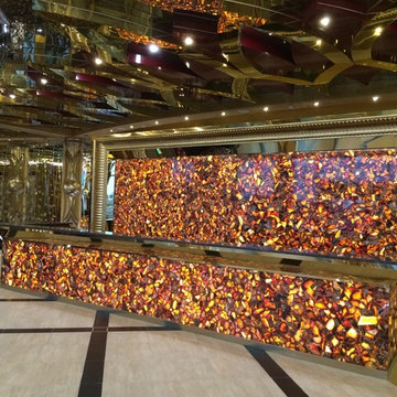 Luxury Agate Cezane Semi Precious Stone Hotel Desk / Lobby
