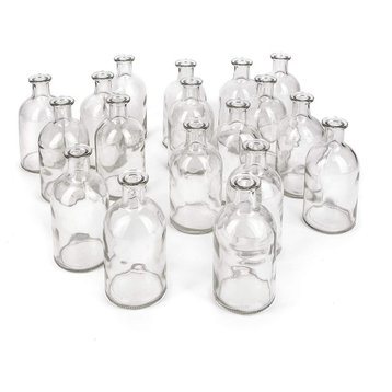 Medicine Bottle Vases, Set of 24, Clear