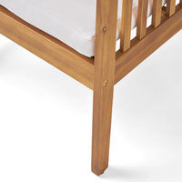 Maud Outdoor 5 Seater Acacia Wood Sofa Sectional Set, Brown Patina, White