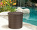 GDF Studio Overton Outdoor Wicker Barrel Side Table, Brown