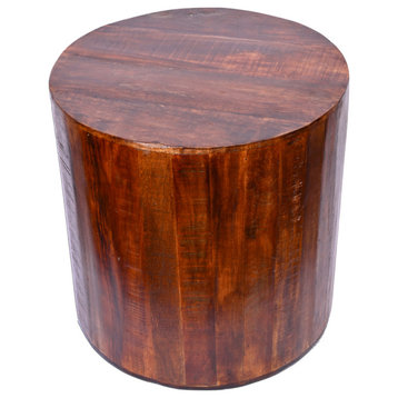 Reclaimed 18 inch Chestnut brown accent table / side table / end table