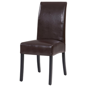 Yeriel Leather Chair, Brown (set of 2)