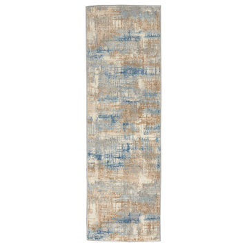 Calvin Klein CK950 Rush 2'3" x 7'3" Blue/Beige Modern Indoor Area Rug