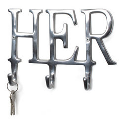 "Her" Aluminum Wall Hook - Bathroom Accessories