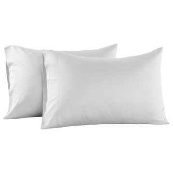 Eucalyptus 600 Tencel Loycell Pillowcases, Set of 2, White, Standard
