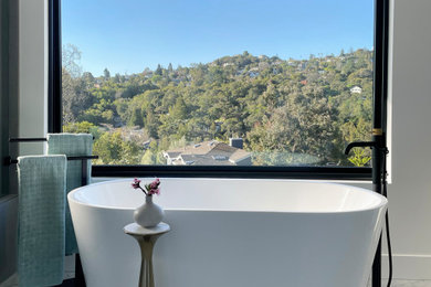 Inspiration for a large timeless master freestanding bathtub remodel in Nashville