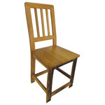 Master Garden Products - Stave Oak Wood Chair, 16"L x 38"H x 18"W - Our stave oak chair is made of 100% reclaimed oak wood staves from used wine barrels. It is tastefully designed and structurally built. Traditional mortise and tenon joinery are used throughout the construction and finished with polyethylene semi-cross for a scratch resistant finish.  Each used barrel is taken apart, while staves are kiln dried and then re-planed. Some are steam pressed flat and some are used just the way they are.  They can be used at home and are also great for restaurants or any other kind of commercial and institutional premises.