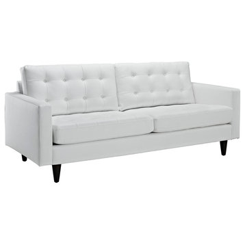 Modern Contemporary Living Room Leather Sofa White