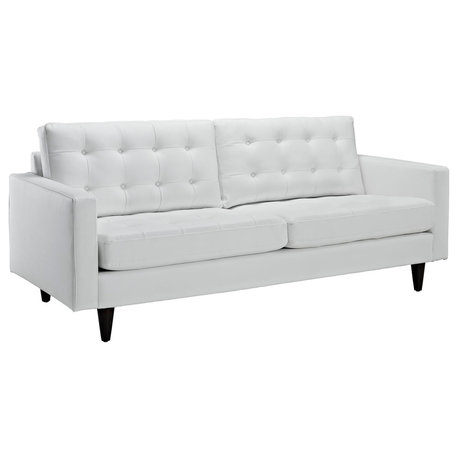 Modern Contemporary Living Room Leather Sofa White