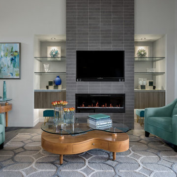 The unmistakable aqua is reminiscent of the mid-century style