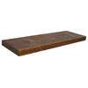 2"x12" Deep Rustic Floating Shelf, Easy Hang Mounting Included, Medium Brown, 48