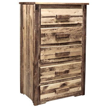 Homestead Collection 5-Drawer Chest, Stain and Clear Lacquer Finish