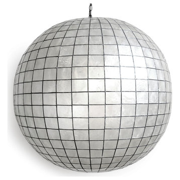 Capiz Shell Globe Lantern 36