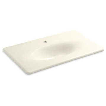 Kohler Iron/Impressions 37" Vanity-Top Bathroom Sink With 1 Faucet Hole, Biscuit