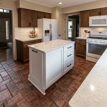 Two Tone Wood and White Kitchen