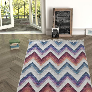 Chiara Rose Rubber Back Non-Skid/Slip Area Rug 2'7"X5'; 2'7"X6'6"; 5'3"x7'6".