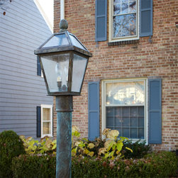 London Lanterns Complement Federal Style Home - Post Lights