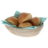 La Jolla Rattan Bread Bowl, White-Wash