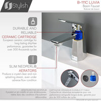STYLISH Single Handle Bathroom Faucet - Polished Chrome