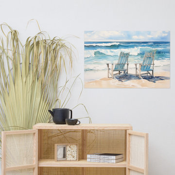 Poster Aesthetic Room: Beach Day Bliss Watercolor Painting - Digital Artwork