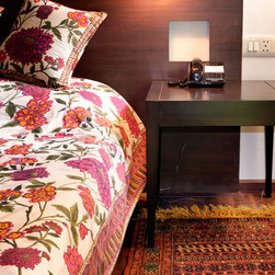 Metaphor | Square Bedside/Night Table with Tapered Legs and Accent Grooves - Nightstands And Bedside Tables