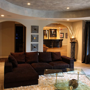 Example of a trendy home theater design in Atlanta