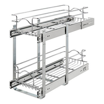 Two-Tier Bottom Mount Pull Out Steel Wire Organizer, 9"