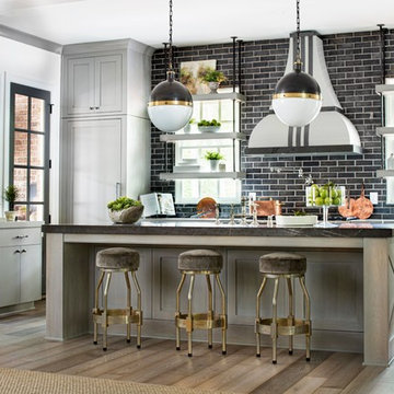 Pietra Grey Honed Marble island