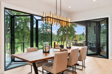 Example of a trendy home design design in Portland