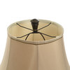 Persian Style Lions Den Table Lamp in Majestic Gold and Round Bell Shade